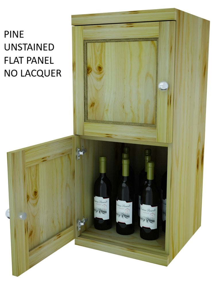 Vinostor Wine Lockers – 2 Locking Bins - 35-5/8″ Tall - Single Shelf Solid Sides