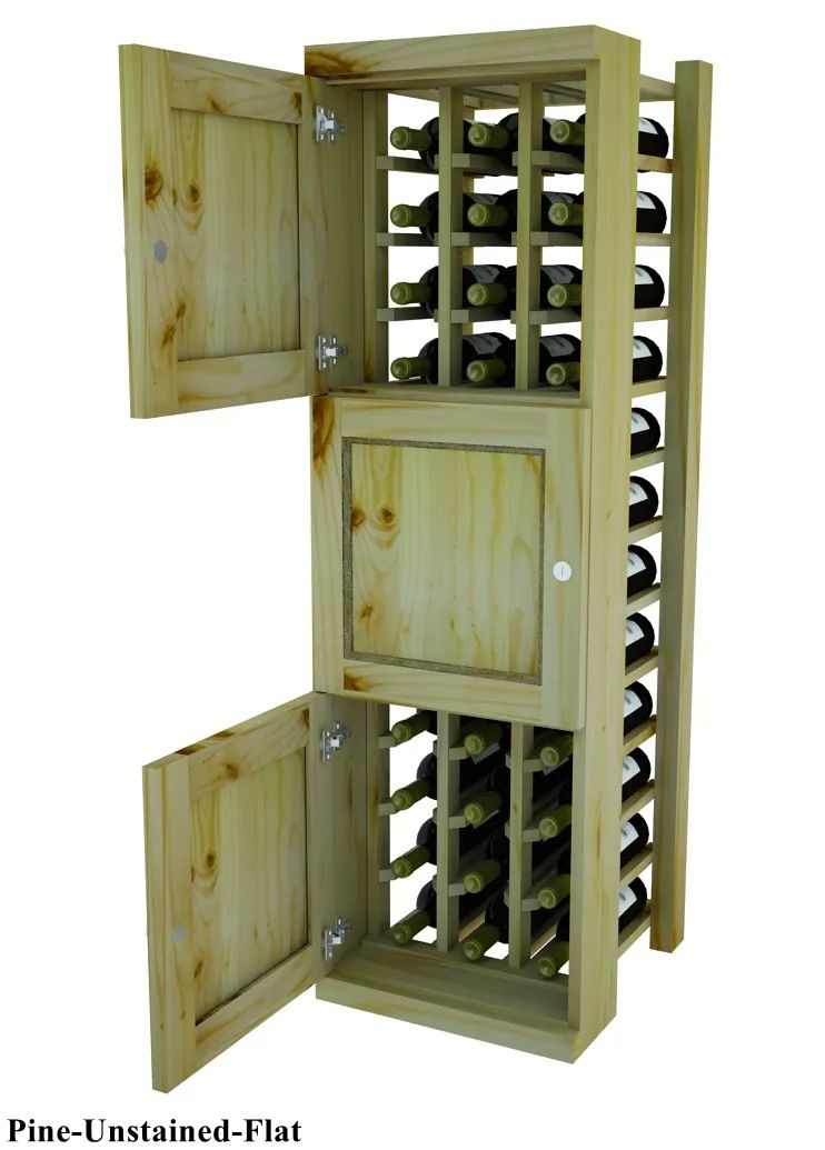 Vinostor Wine Lockers – 3 Locking Bins - 51-5/8"" Tall - Individual Bottles