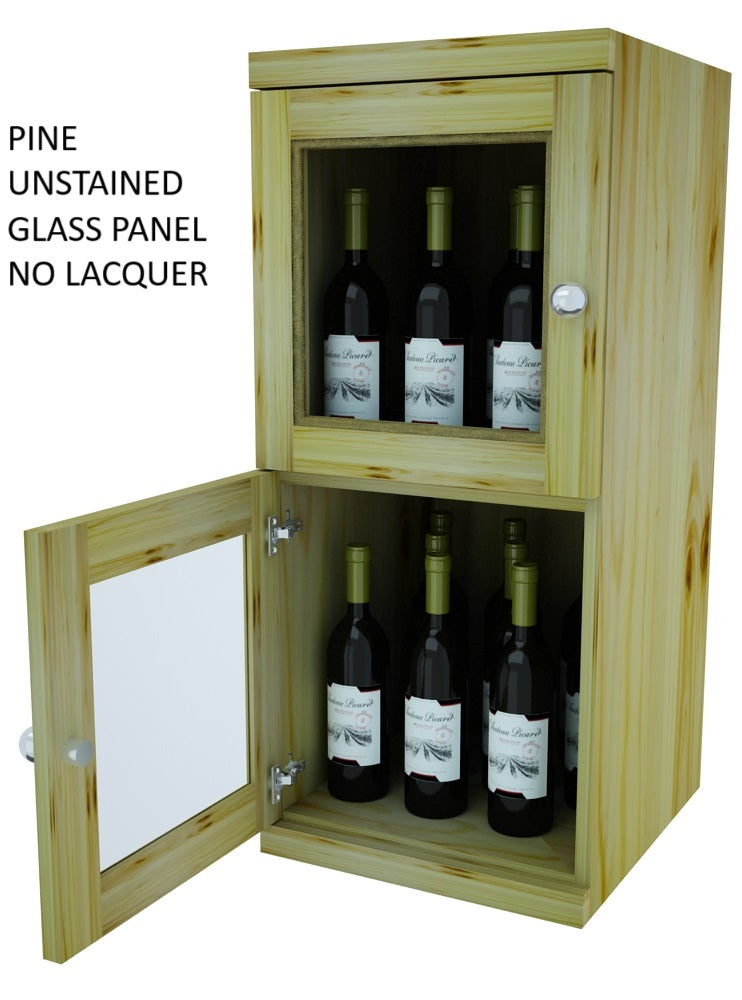 Vinostor Wine Lockers – 2 Locking Bins - 35-5/8″ Tall - Single Shelf Solid Sides