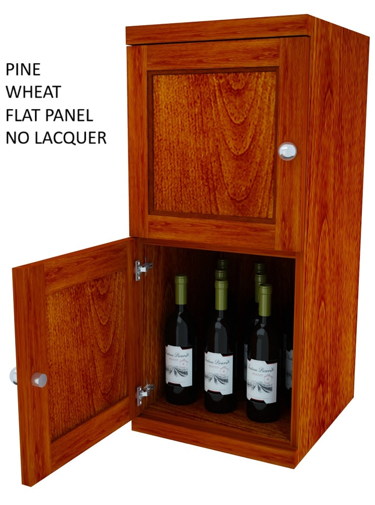 Vinostor Wine Lockers – 2 Locking Bins - 35-5/8″ Tall - Single Shelf Solid Sides