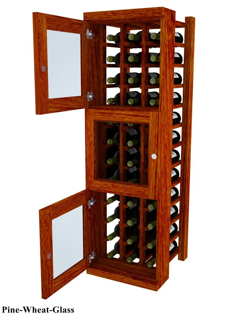 Vinostor Wine Lockers – 3 Locking Bins - 51-5/8"" Tall - Individual Bottles