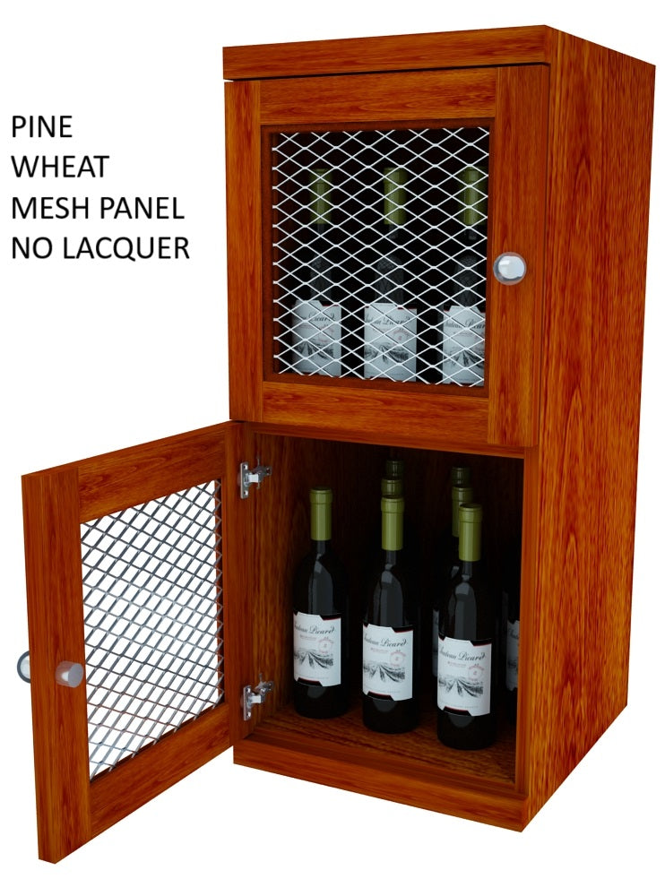 Vinostor Wine Lockers – 2 Locking Bins - 35-5/8″ Tall - Single Shelf Solid Sides