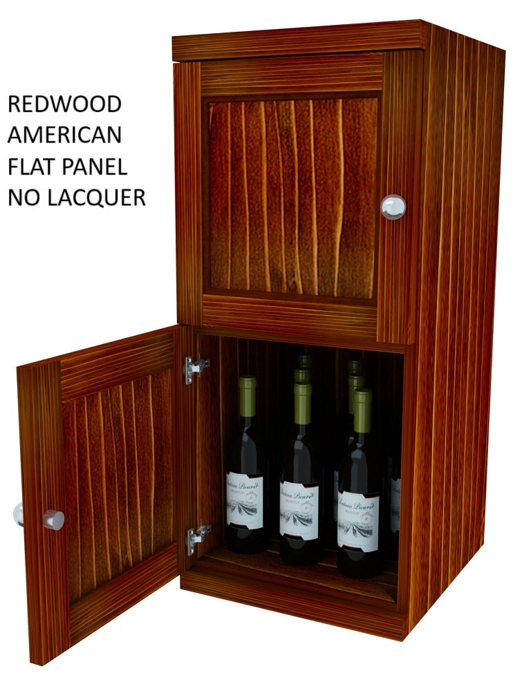 Vinostor Wine Lockers – 2 Locking Bins - 35-5/8″ Tall - Single Shelf Solid Sides