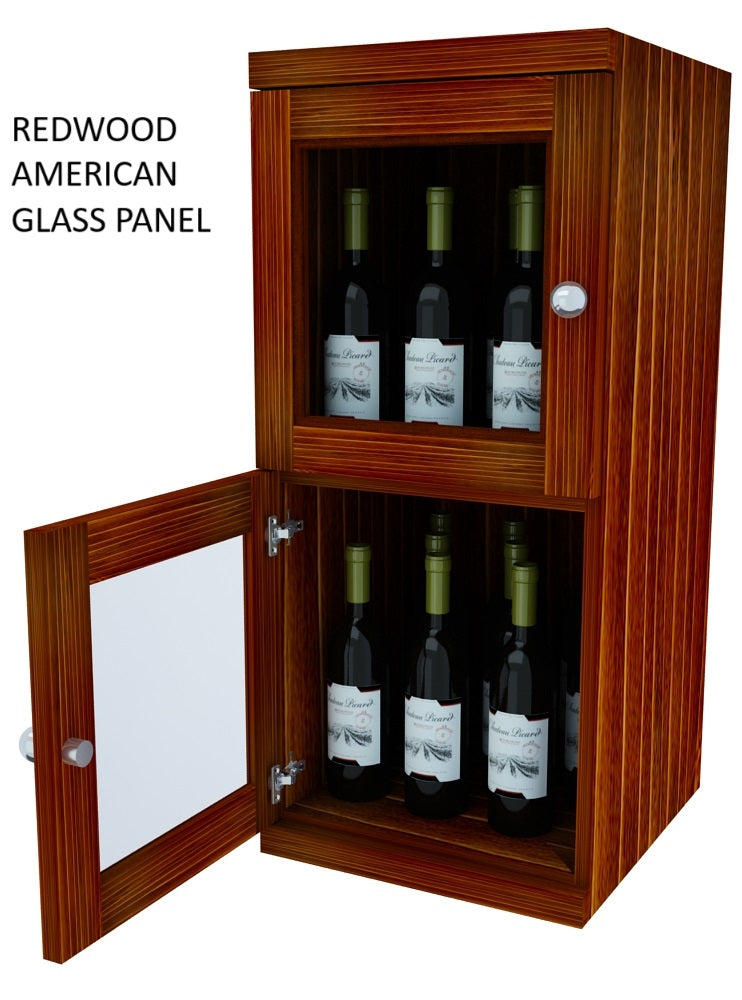 Vinostor Wine Lockers – 2 Locking Bins - 35-5/8″ Tall - Single Shelf Solid Sides