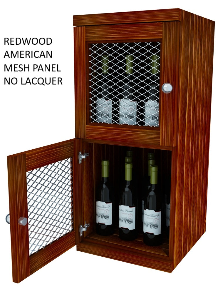 Vinostor Wine Lockers – 2 Locking Bins - 35-5/8″ Tall - Single Shelf Solid Sides
