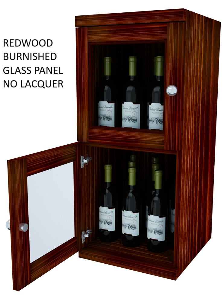 Vinostor Wine Lockers – 2 Locking Bins - 35-5/8″ Tall - Single Shelf Solid Sides