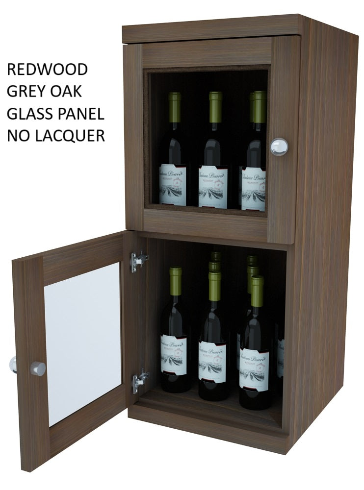 Vinostor Wine Lockers – 2 Locking Bins - 35-5/8″ Tall - Single Shelf Solid Sides