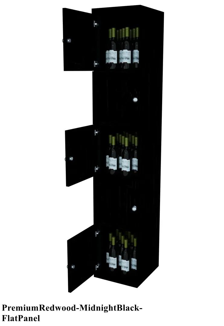 Vinostor Wine Lockers – 5 Locking Bins - 83-5/8″ Tall - Single Shelf Solid Sides