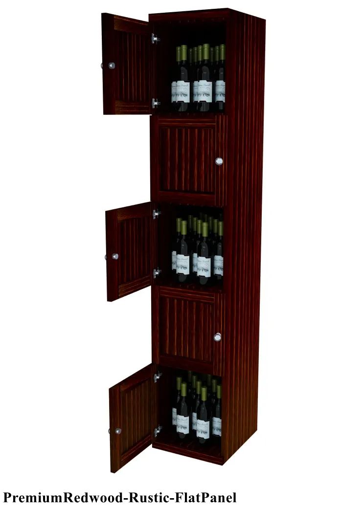 Vinostor Wine Lockers – 5 Locking Bins - 83-5/8″ Tall - Single Shelf Solid Sides