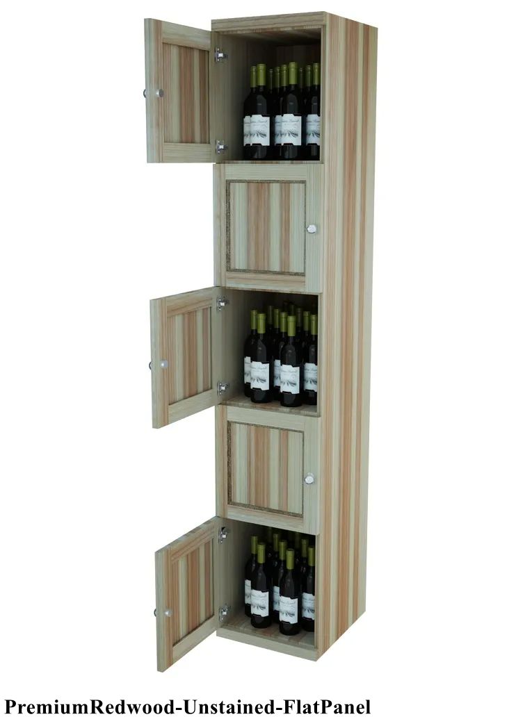 Vinostor Wine Lockers – 5 Locking Bins - 83-5/8″ Tall - Single Shelf Solid Sides