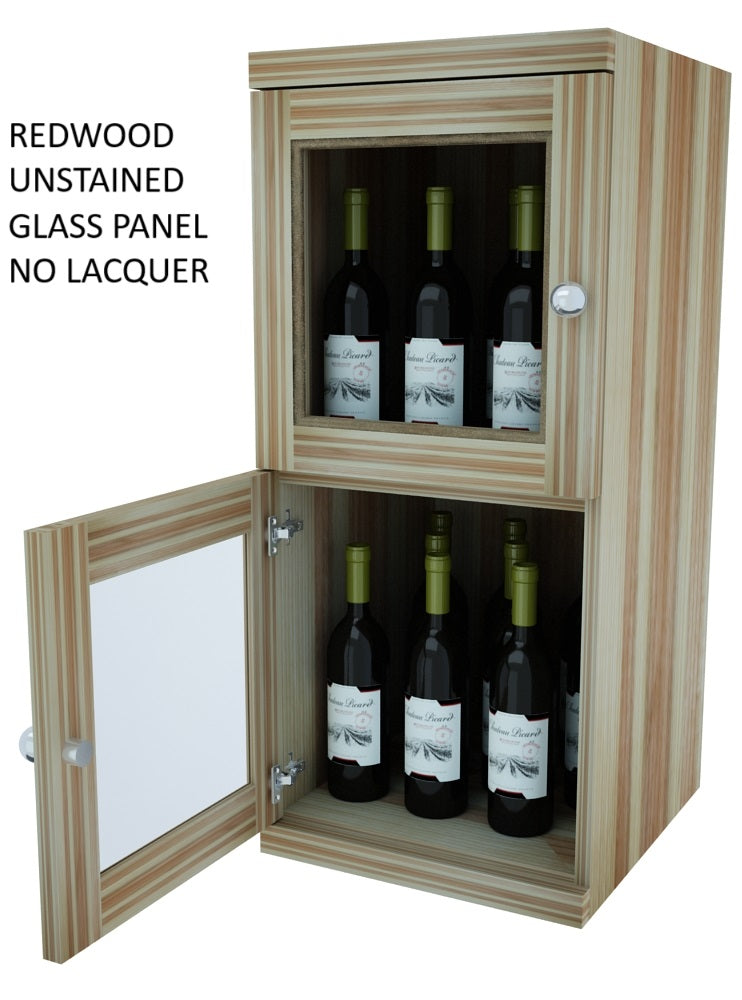 Vinostor Wine Lockers – 2 Locking Bins - 35-5/8″ Tall - Single Shelf Solid Sides
