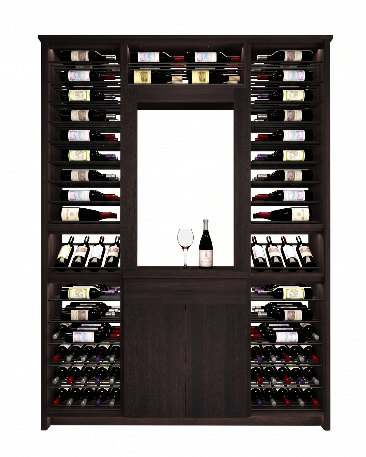 Kessick Tower Series 188-Bottle Hardwood Wine Cabinet