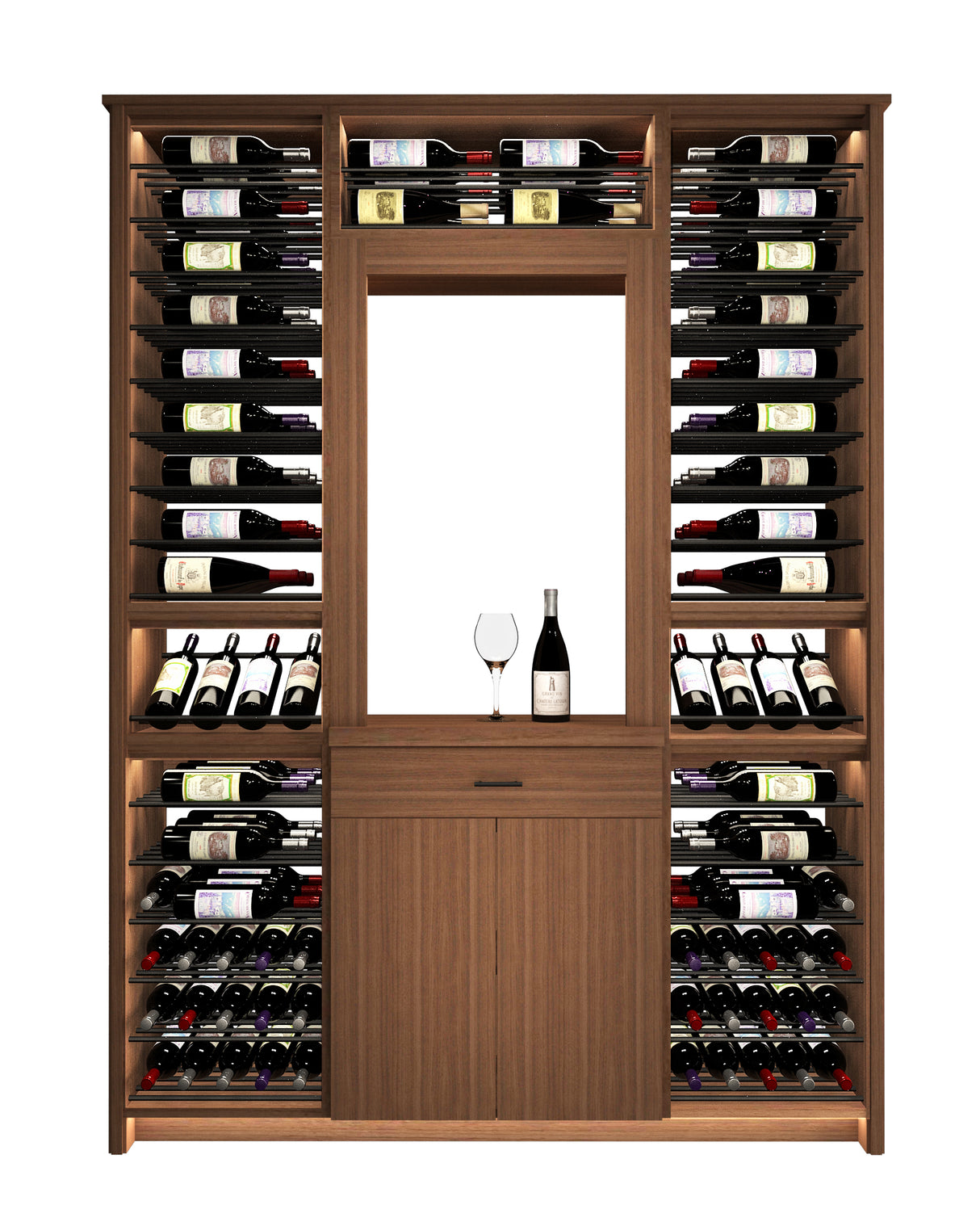 Kessick Tower Series 188-Bottle Hardwood Wine Cabinet