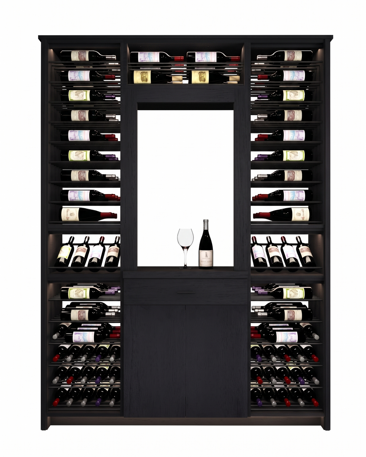 Kessick Tower Series 188-Bottle Hardwood Wine Cabinet