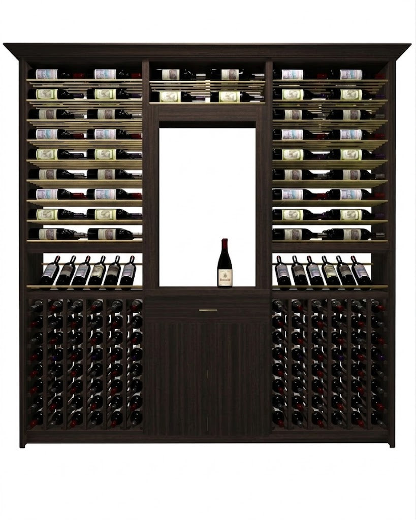 Kessick Tower Series 276-Bottle Hardwood Wine Cabinet