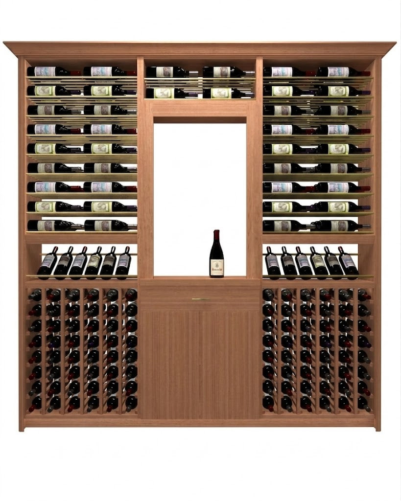 Kessick Tower Series 276-Bottle Hardwood Wine Cabinet