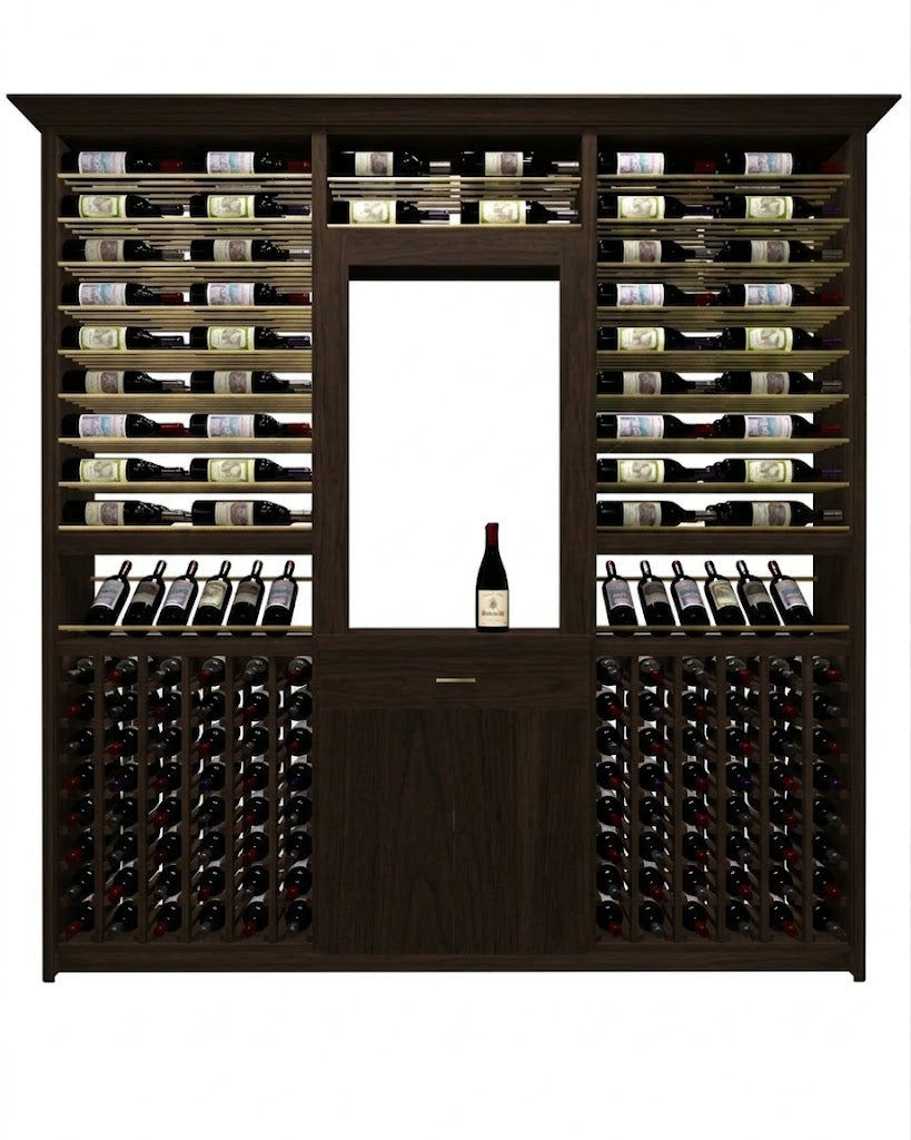 Kessick Tower Series 276-Bottle Hardwood Wine Cabinet
