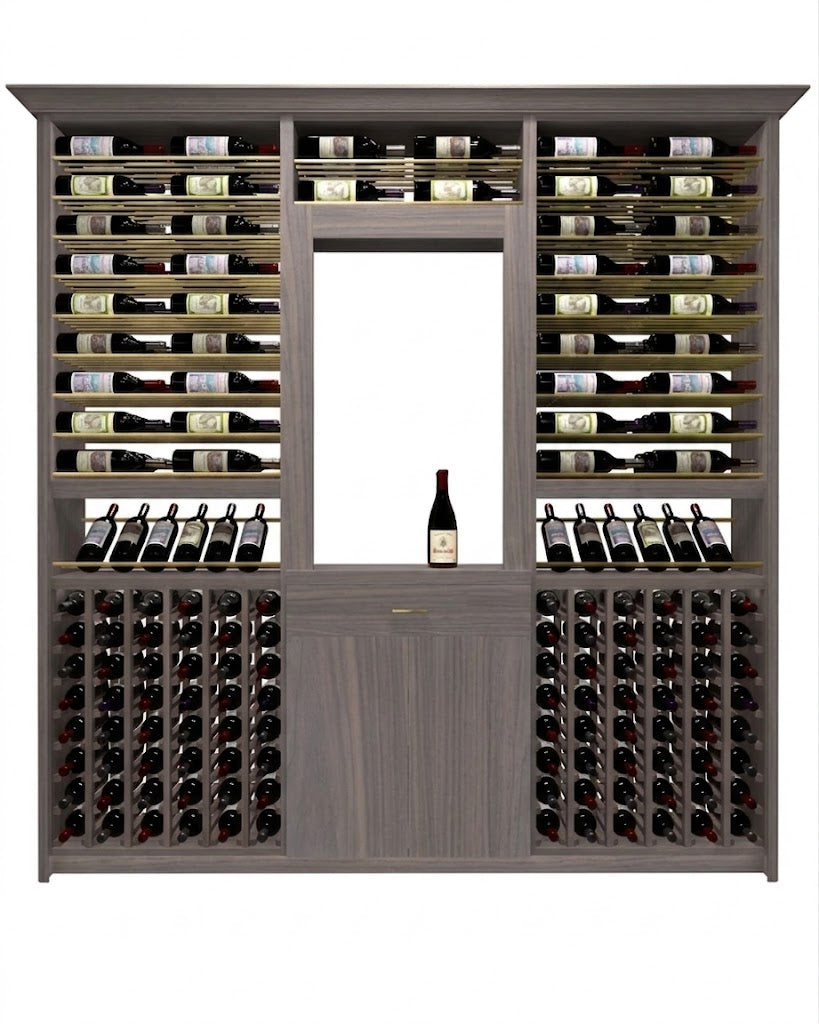 Kessick Tower Series 276-Bottle Hardwood Wine Cabinet