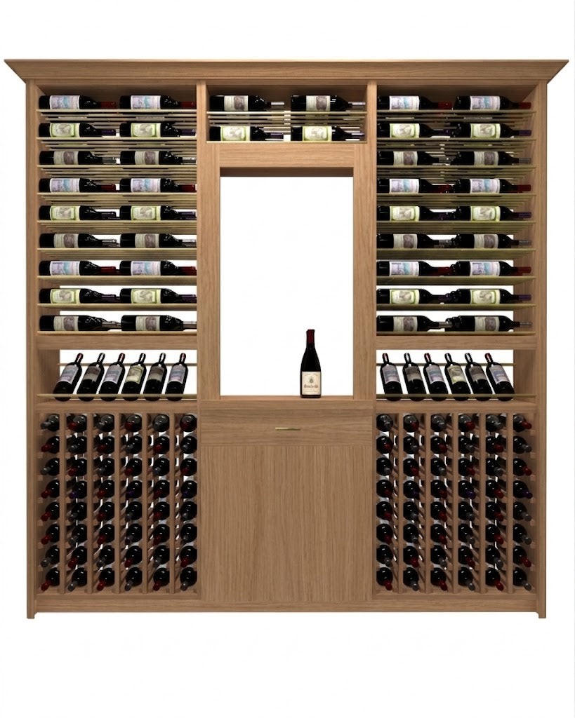 Kessick Tower Series 276-Bottle Hardwood Wine Cabinet