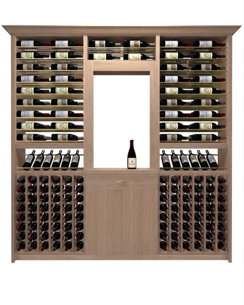 Kessick Tower Series 276-Bottle Hardwood Wine Cabinet