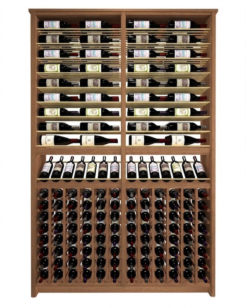 Kessick Tower Series 216-Bottle Hardwood Wine Cabinet