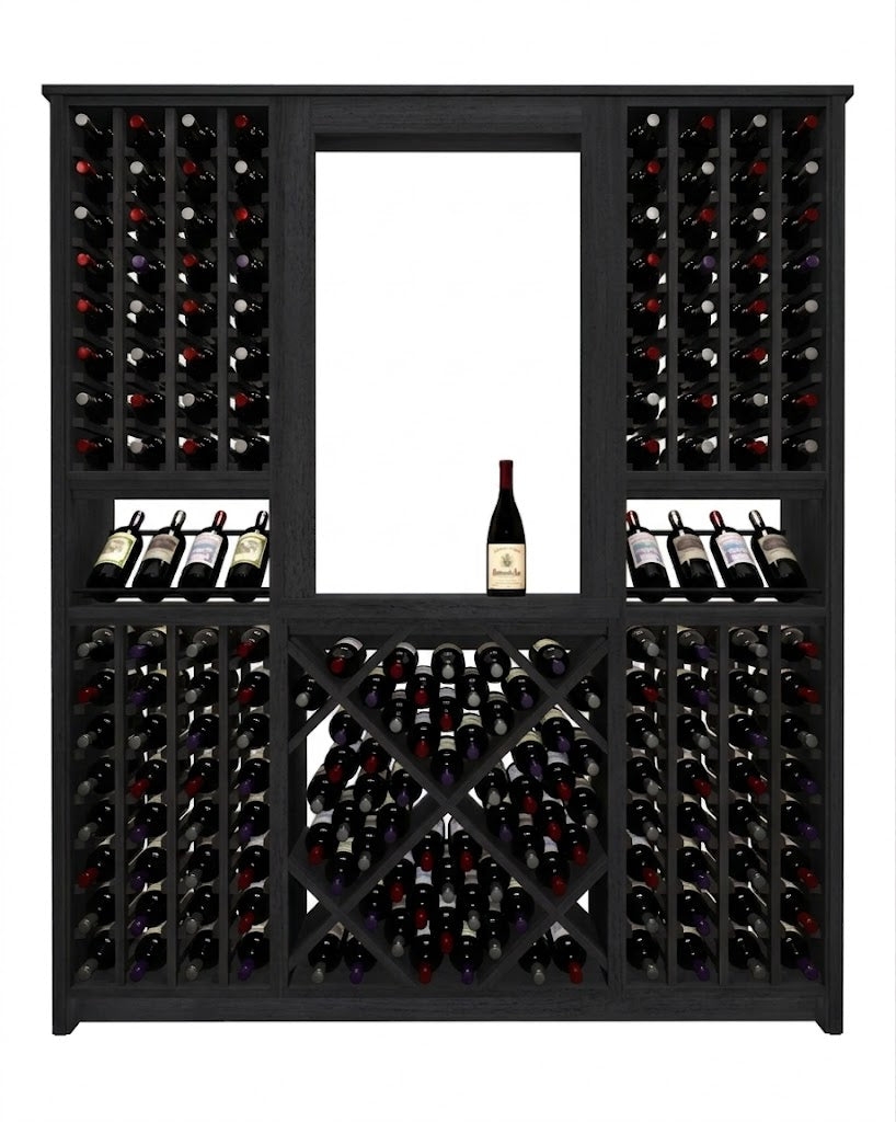 Kessick Tower Series 204-Bottle Hardwood Wine Cabinet