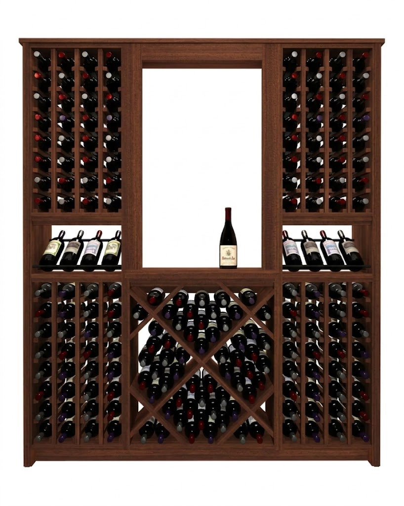 Kessick Tower Series 204-Bottle Hardwood Wine Cabinet