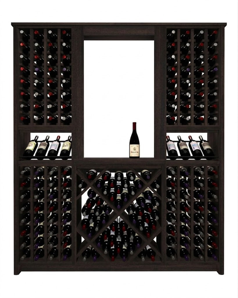 Kessick Tower Series 204-Bottle Hardwood Wine Cabinet