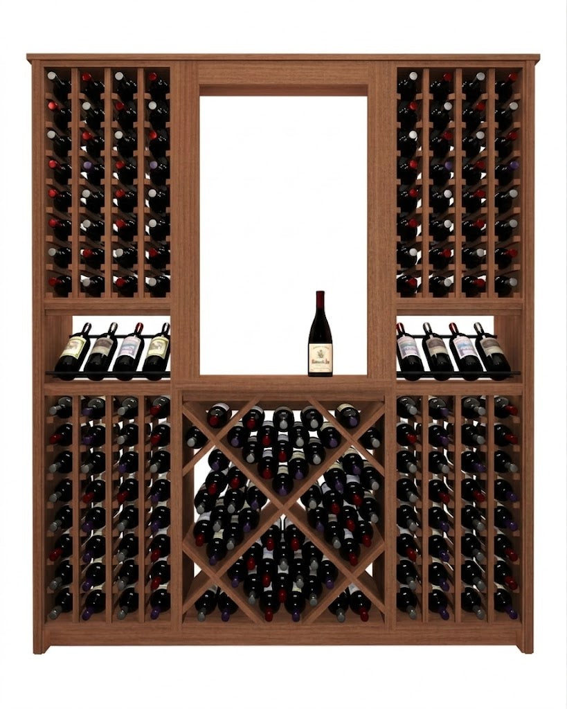 Kessick Tower Series 204-Bottle Hardwood Wine Cabinet