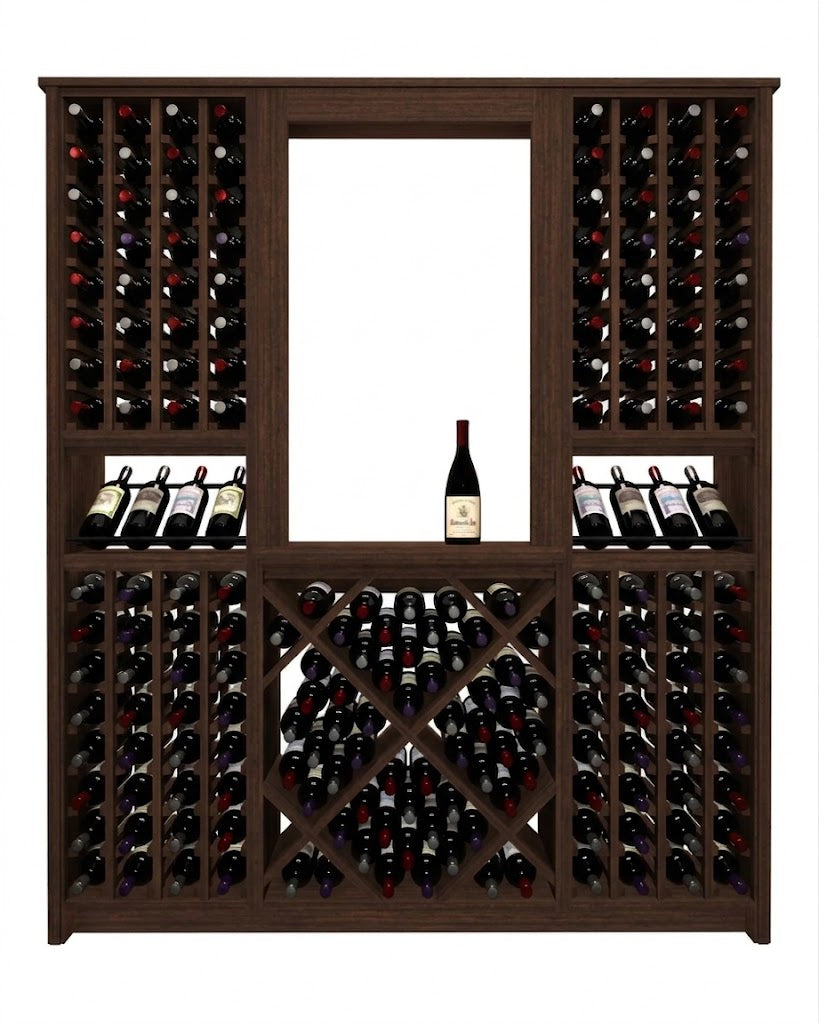 Kessick Tower Series 204-Bottle Hardwood Wine Cabinet
