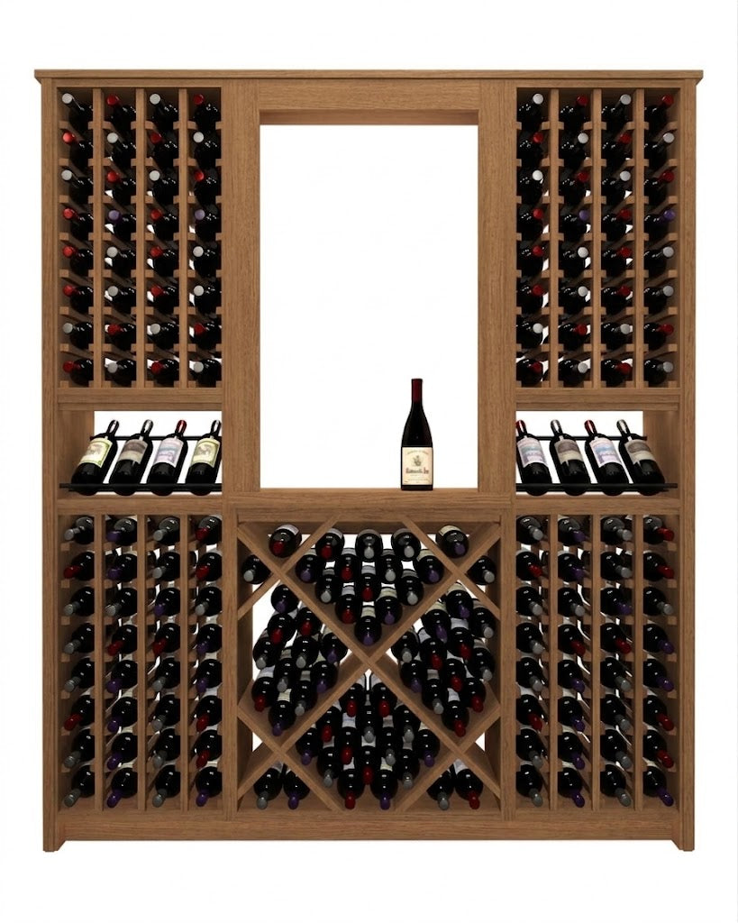 Kessick Tower Series 204-Bottle Hardwood Wine Cabinet