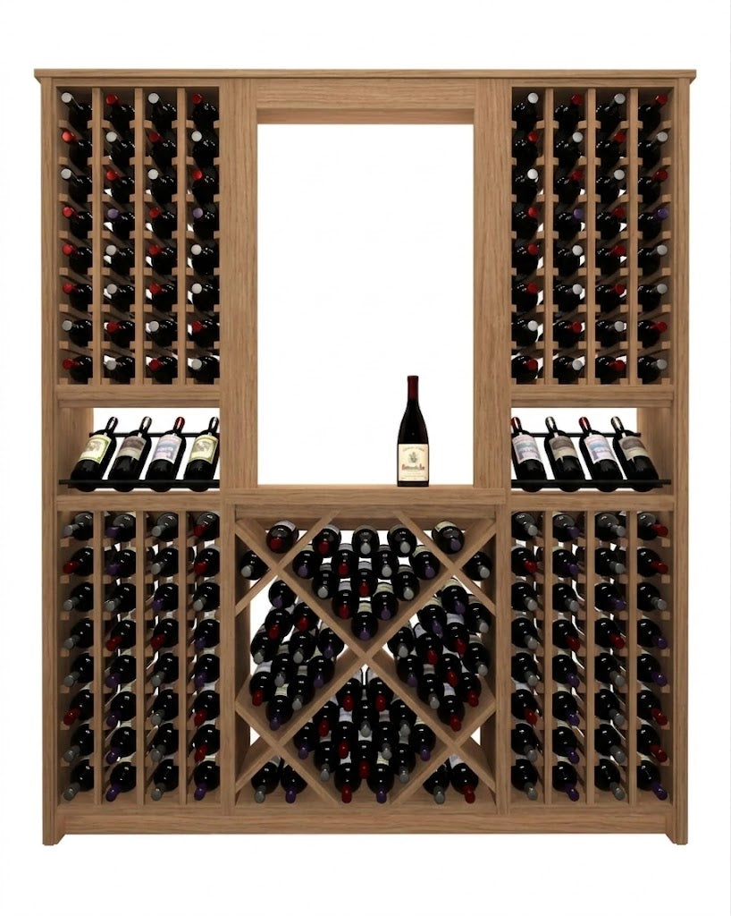 Kessick Tower Series 204-Bottle Hardwood Wine Cabinet