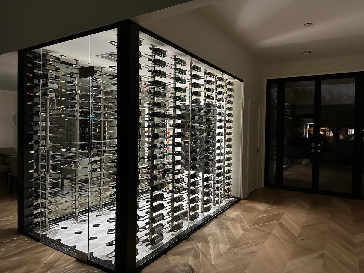 Urban Ironcraft Floor to Ceiling Wine Racks - Double Bottle Divide Pillar Series