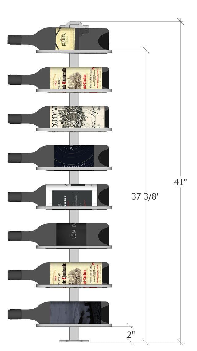 Urban Ironcraft Floor to Wall Wine Racks - Front Double Bottle Label Facing Pillar Series