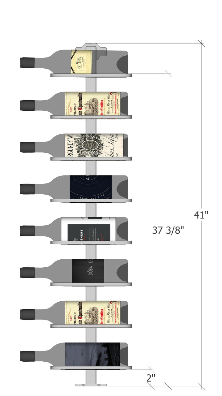 Urban Ironcraft Floor to Wall Wine Racks - Single Bottle Label Facing Pillar Series