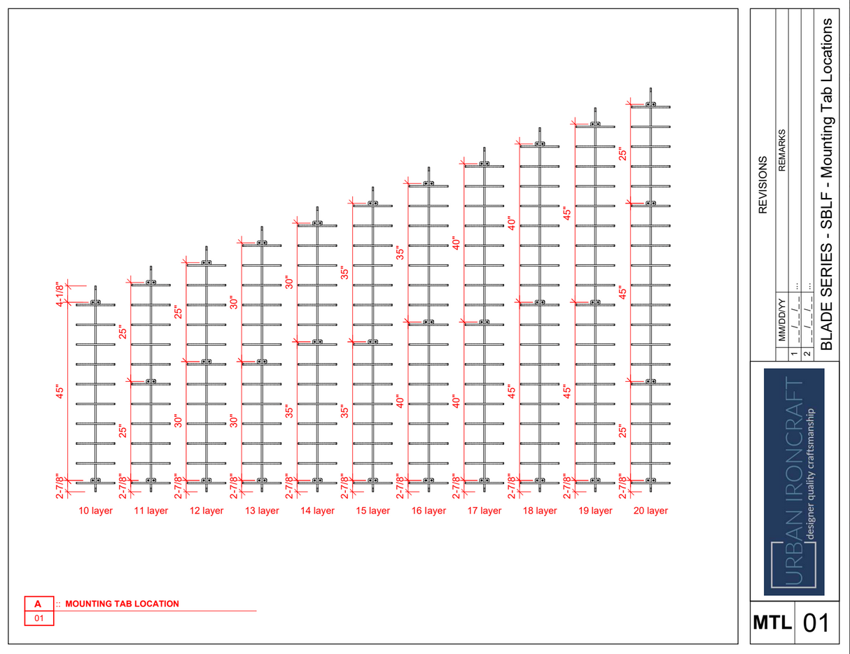Urban Ironcraft Wall Mounted Wine Racks - Single Bottle Label Facing Blade Series - 12 Bottle