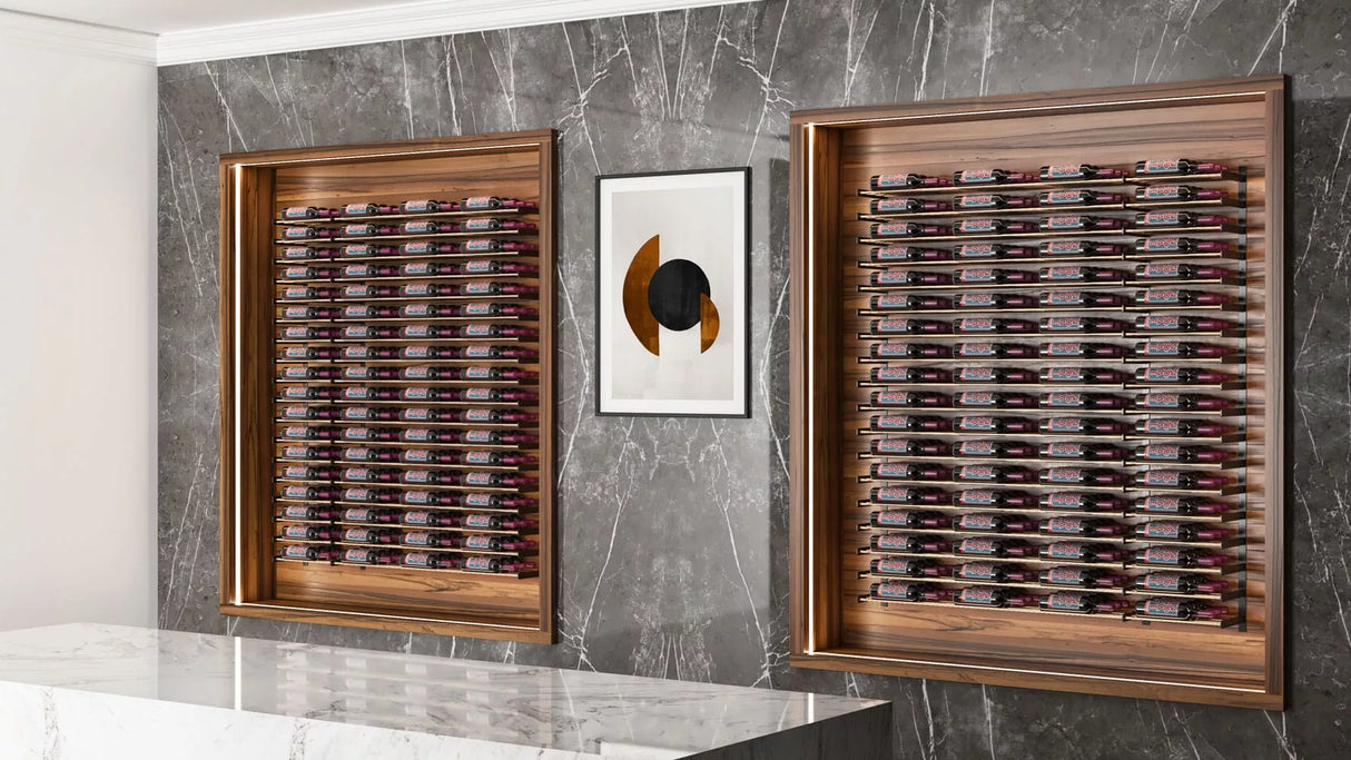 VintageView Evolution Wine Wall 75″ 1C Wall Mounted Wine Rack Kit (15 to 45 bottles)