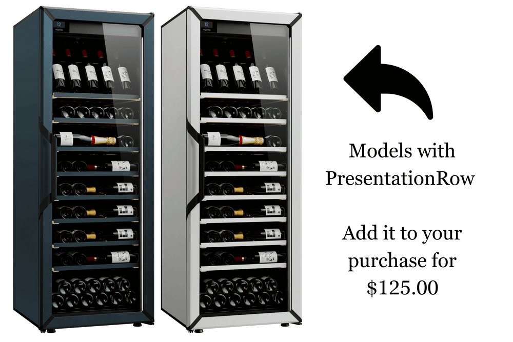 Goguette Wine Fridge Large Unit 150 Bottles White and Blue model with presentation rows