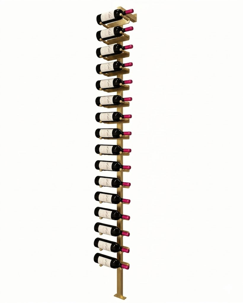 Kessick Somm Single Pole Label Forward Wall Mounted Wine Rack 1 Deep Gold Pole