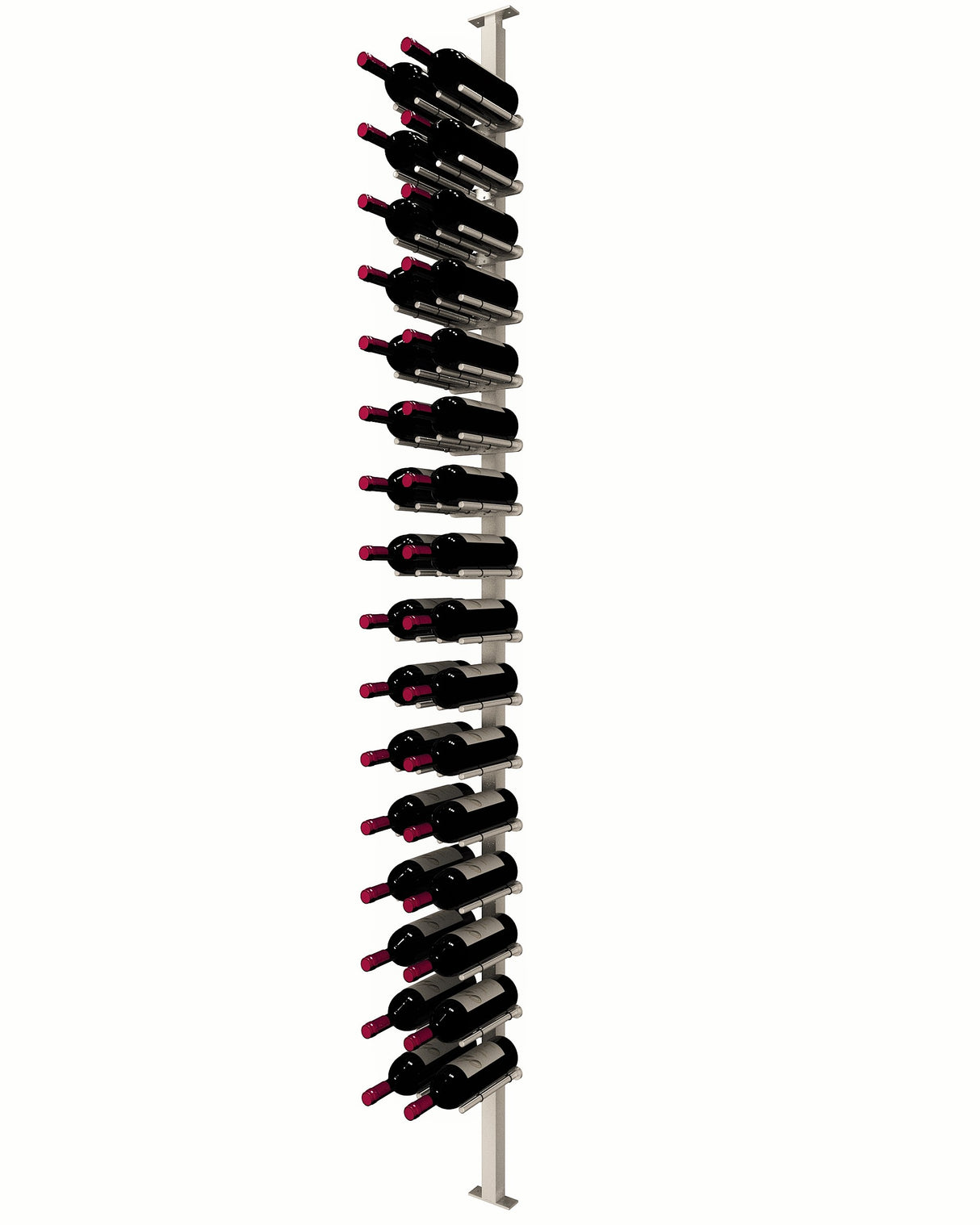 Kessick Somm Single Pole Neck Out Ceiling Mounted Wine Rack Double Wide Silver Pole