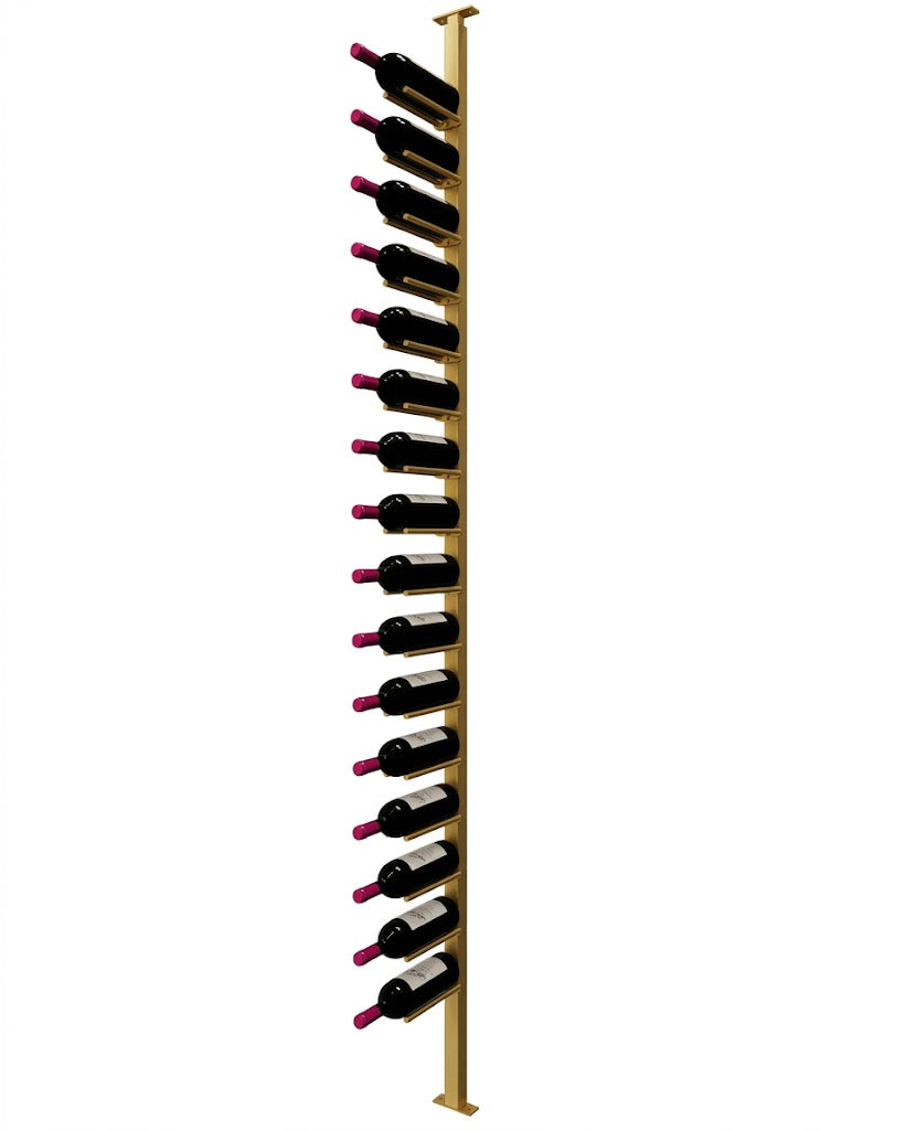 Kessick Somm Single Pole Neck Out Ceiling Mounted Wine Rack Single Wide Gold Pole
