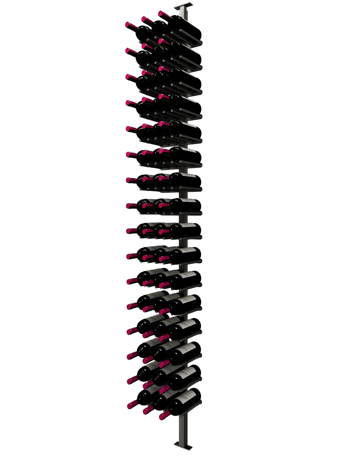 Kessick Somm Single Pole Neck Out Ceiling Mounted Wine Rack Triple Wide Black Pole