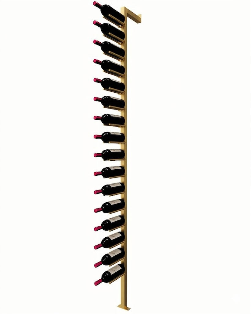 Kessick Somm Single Pole Neck Out Wall Mounted Wine Rack Single Wide Gold Pole