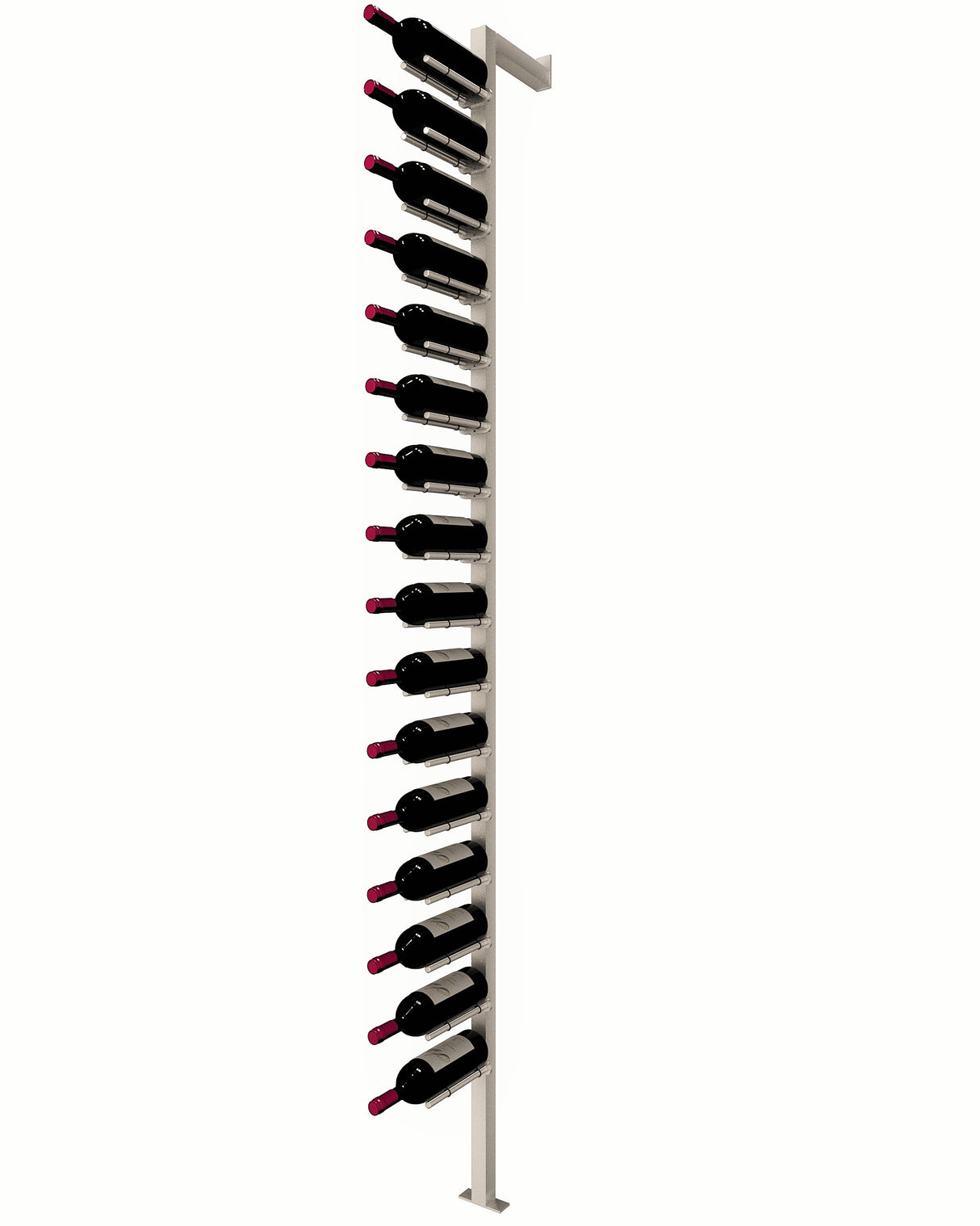 Kessick Somm Single Pole Neck Out Wall Mounted Wine Rack Single Wide Silver Pole