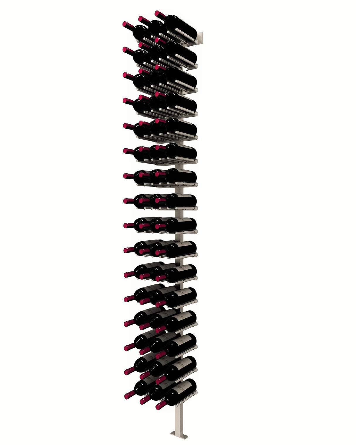 Kessick Somm Single Pole Neck Out Wall Mounted Wine Rack Triple Wide Silver Pole