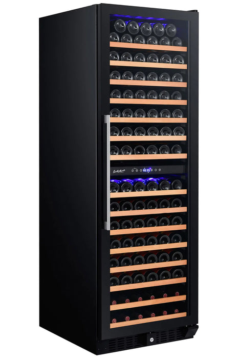 Smith & Hanks 166 Bottle Dual Zone Wine Cooler, Smoked Black Glass Door