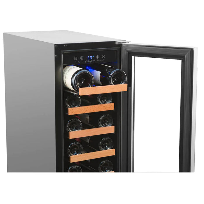 Smith & Hanks 19 Bottle Single Zone Wine Cooler, Stainless Steel Door Trim