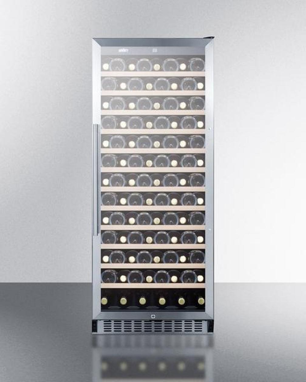 Summit 102 Bottle Single-Zone Wine Cooler w/ Glass Door