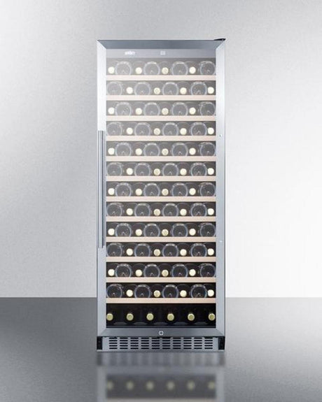 Summit 102 Bottle Single-Zone Wine Cooler w/ Glass Door