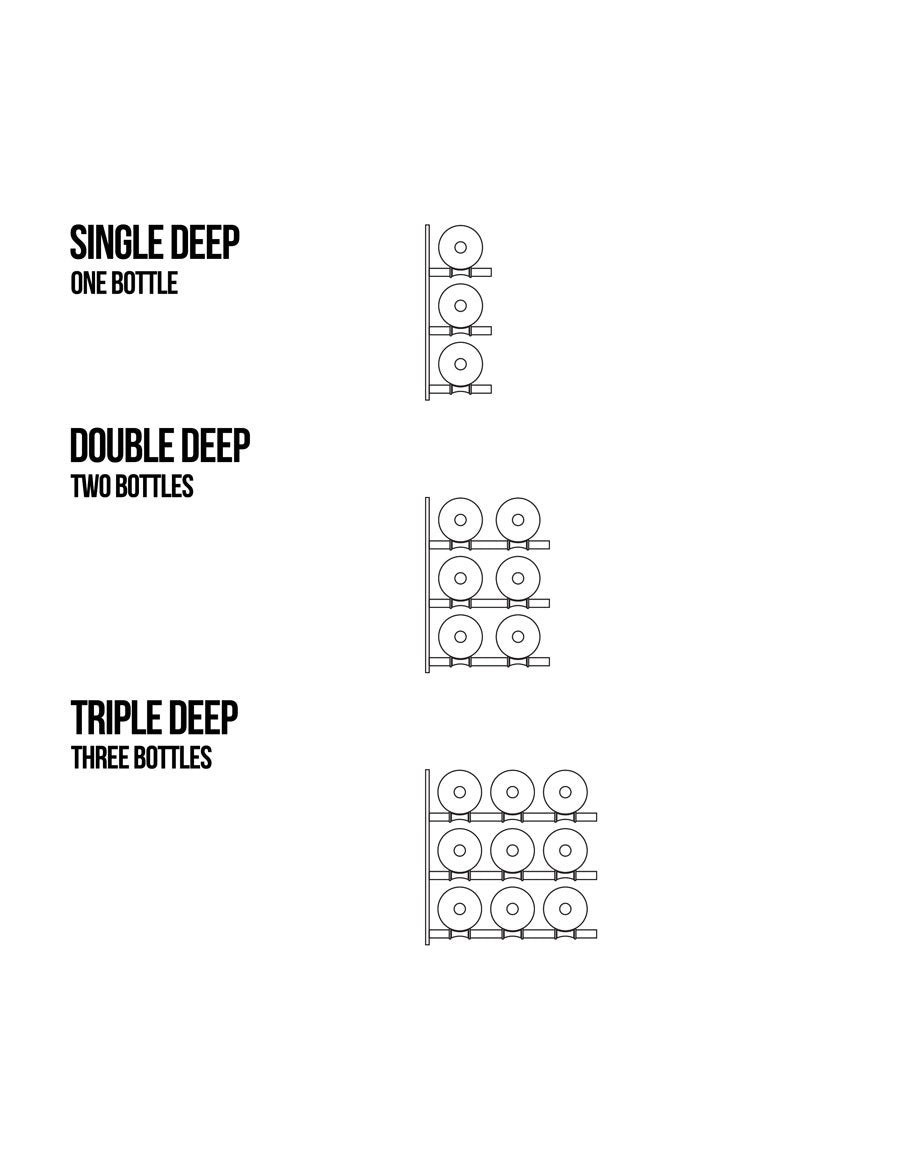 HZ Wall Rails - 4FT Metal Wine Rack (12 To 36 Bottles)